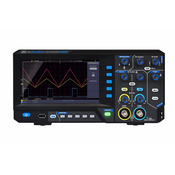 Oscilloscope numérique 2 voies 20 MHz PeakTech® P 1403