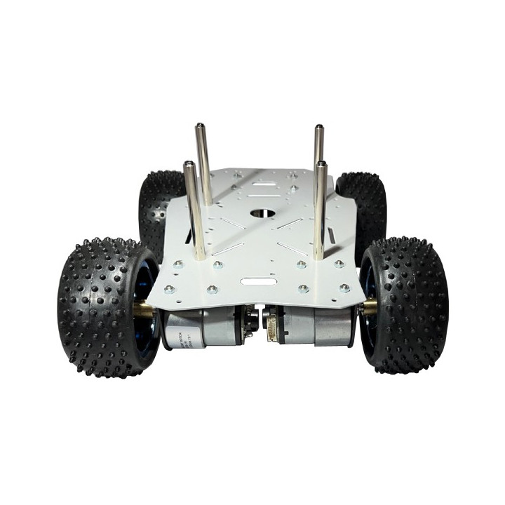 Vue avant de la base robotique métal 4 roues motrices BUGGY