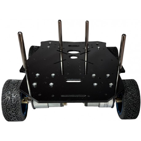 Vue de face de la base robotique plastique 4 roues motrices RALLY