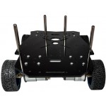 Vue de face de la base robotique plastique 4 roues motrices RALLY