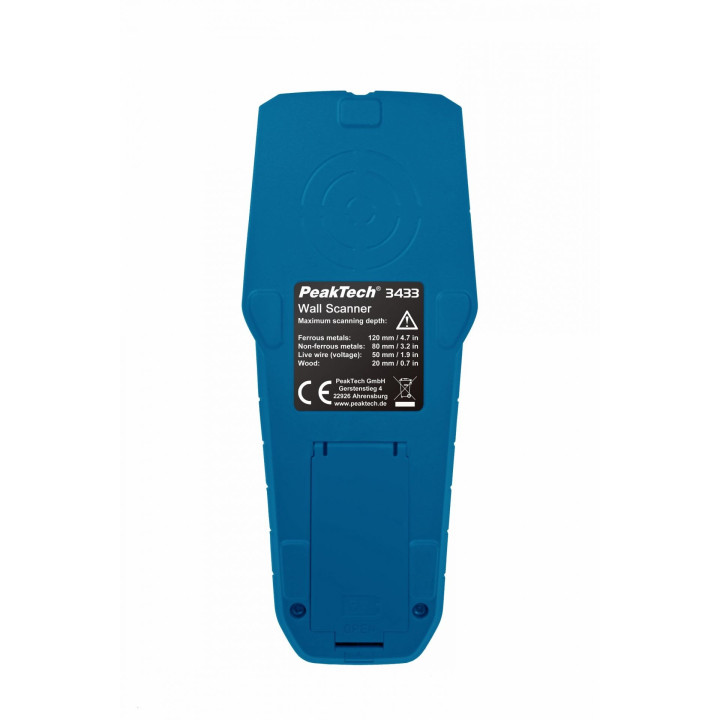 Face arrière du scanner mural PeakTech® P3433