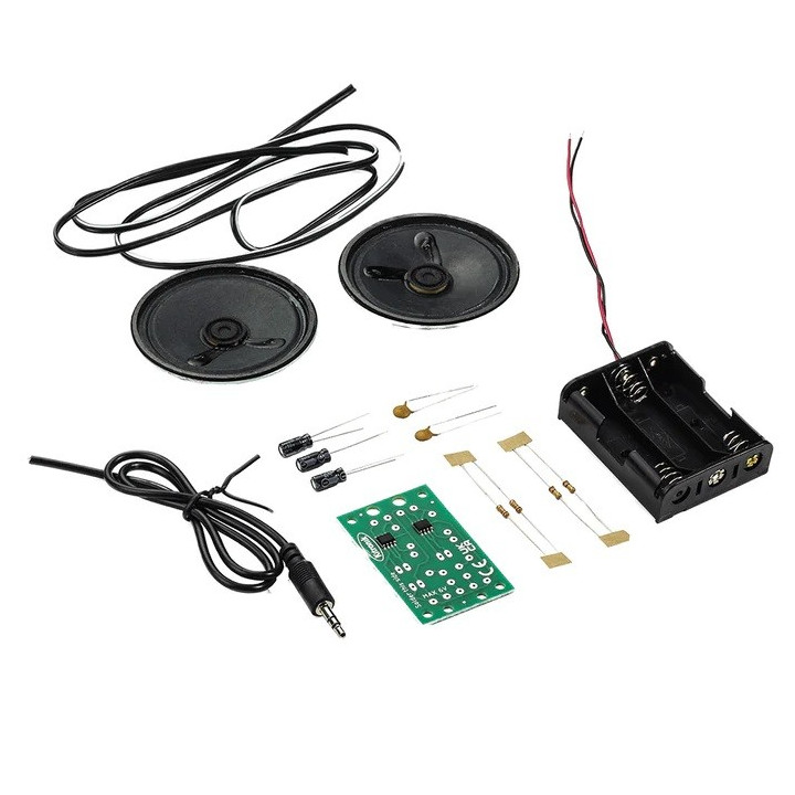 Détail des composants du Kit Amplificateur Stéréo 1,5W Kitronik 2179