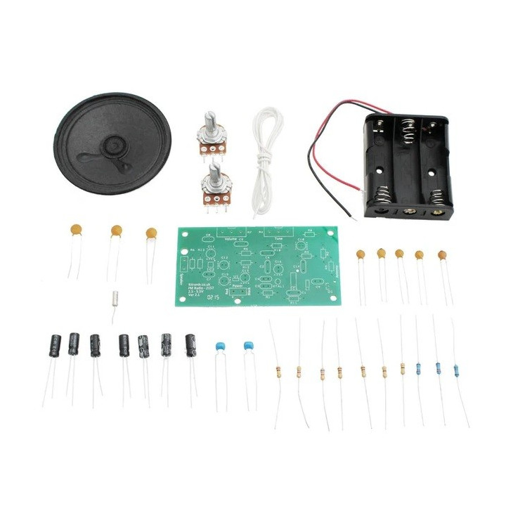 Détail des composants du kit Radio FM V2.0 Kitronik 2157