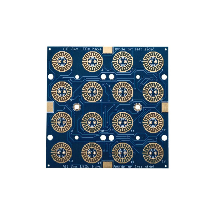 Face avant de la platine Driver PCB pour 16 boutons Adafruit 1616