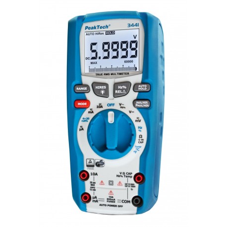 Multimètre True RMS étanche 60000 points PeakTech 3441 Multimètre True RMS étanche 60000 points PeakTech 3441