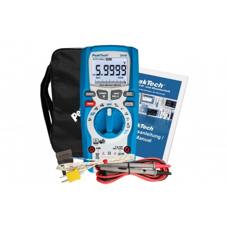 Multimètre True RMS étanche 60000 points PeakTech 3441 et ses accessoires Multimètre True RMS étanche 60000 points PeakTech 3441 et ses accessoires