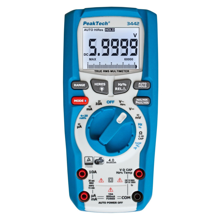 Multimètre Bluetooth True RMS IP67 60000 points P3442