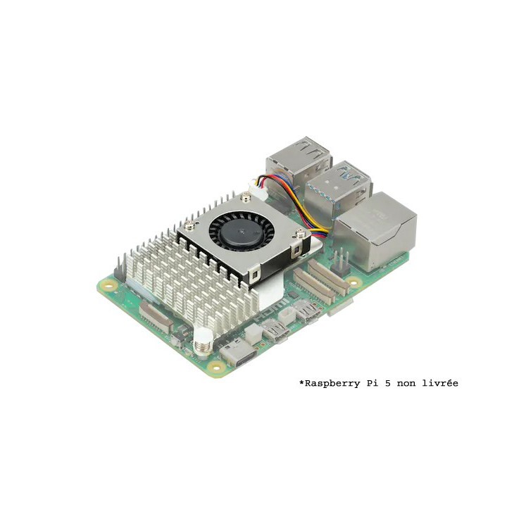 Exemple d'assemblage du refroidisseur actif sur une Raspberry Pi 5