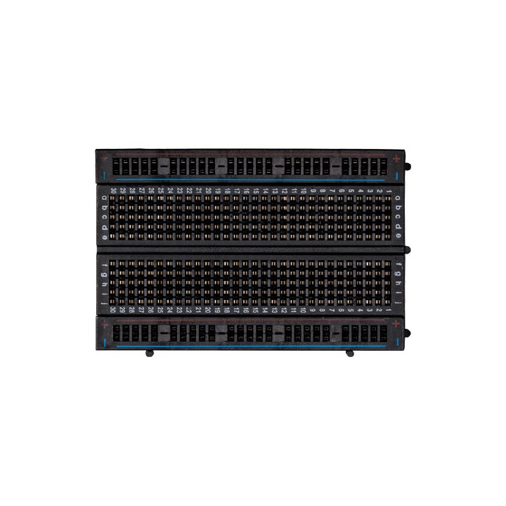 Vue de dessus de la plaque de connexion sans soudure de couleur noire 400 contacts