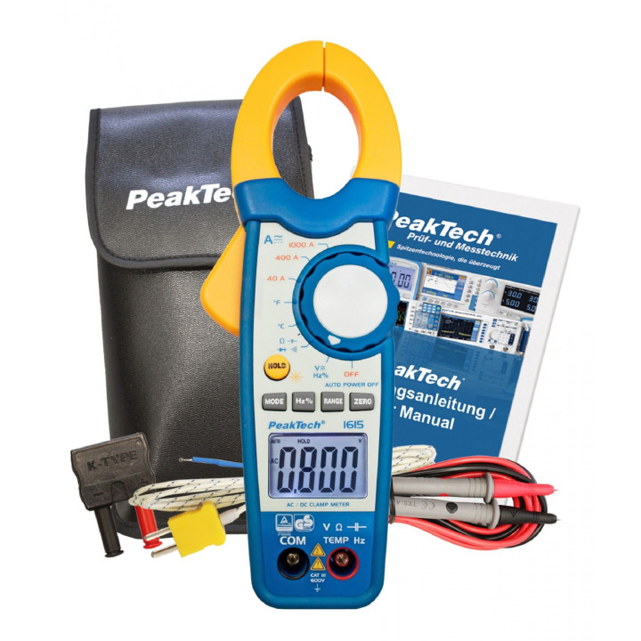 Contenu livré avec la pince ampèremétrique courant AC/DC PeakTech® 1615