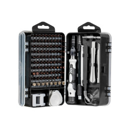 Détail du contenu du coffret de 115 outils de précision