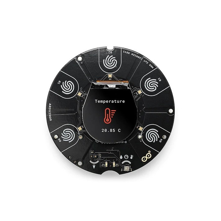 Vu de dessus de la platine MKR IoT Carrier Rev2 du starter kit Arduino® Explore IoT Kit  Rev2 AKX00044