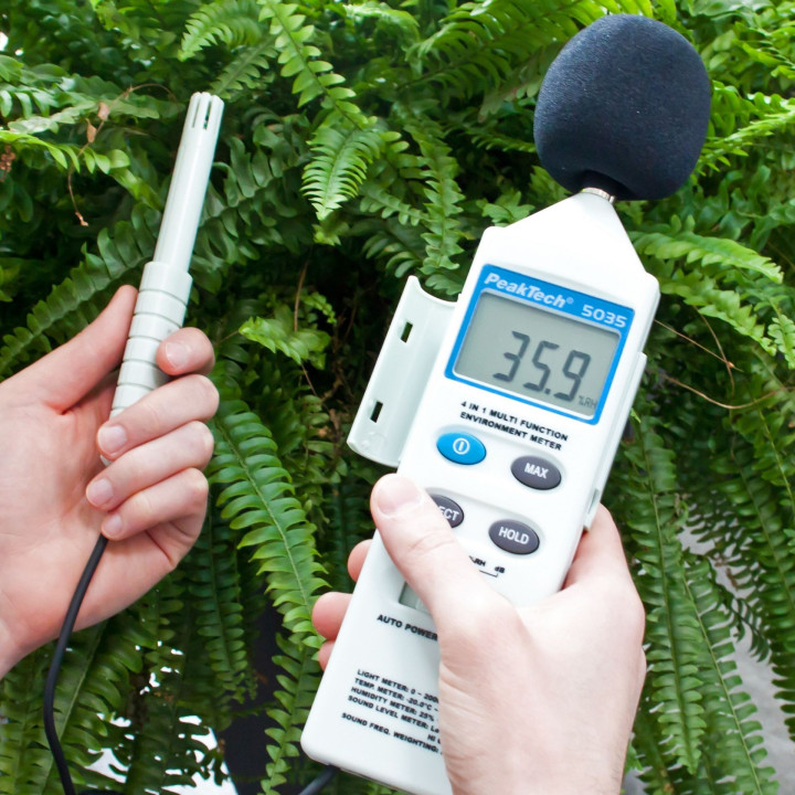 Exemple d'utilisation de l'appareil de mesure environnementale PeakTech 5035