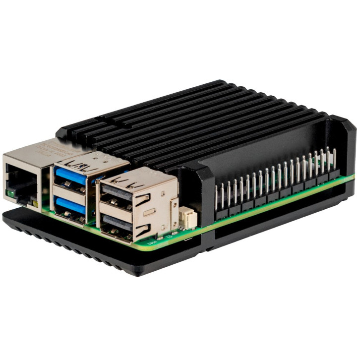 Boitier alu refroidisseur passif pour Raspberry Pi 5 vue de côté