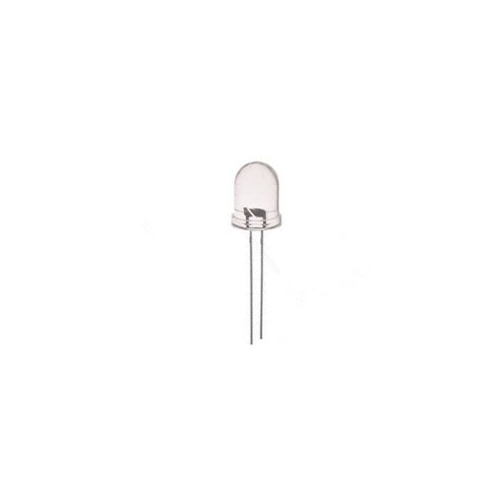 Led rouge en boitier cristal translucide de diamètre 10 mm.