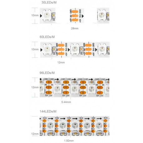 Ruban 150 leds adressables 5 m - WS2812B - 2