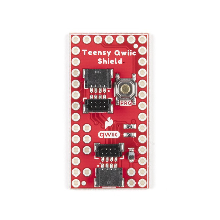 Vue de dessus de la platine Shield Qwiic pour Teesny DEV-17119