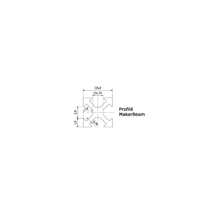 Dimensions des profilés gamme XS
