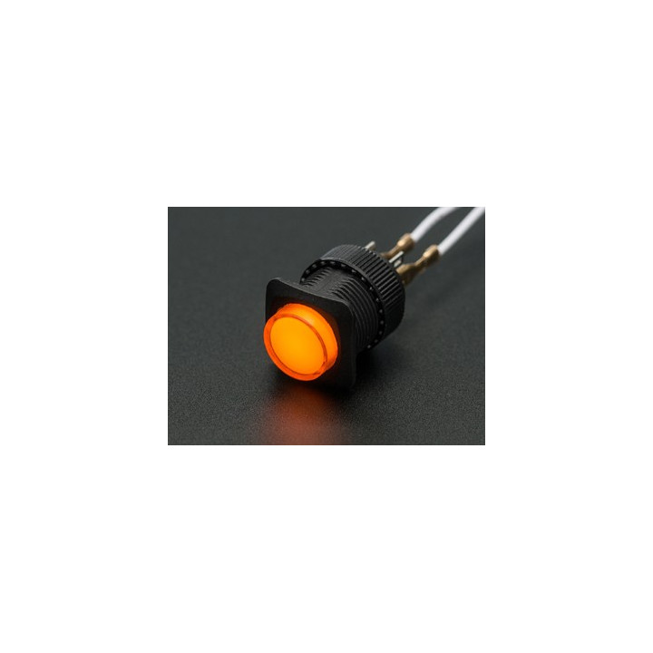 Bouton-poussoir lumineux OFF - ON orange  R16-503