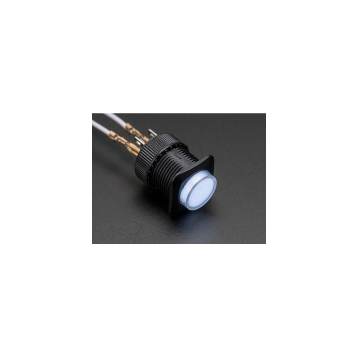 Bouton-poussoir lumineux OFF - (ON) blanc  R16-503