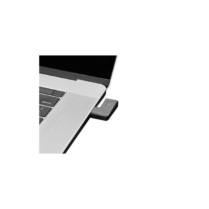 Exemple d'utilisation de l'adaptateur USB C coudé 90° mâle femelle