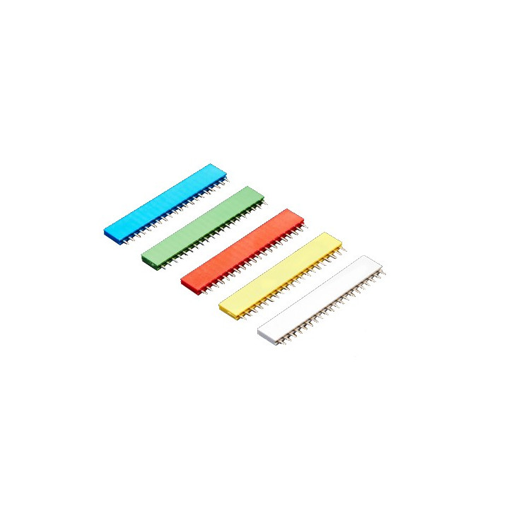Jeu de 5 connecteurs colorés femelles 20 contacts