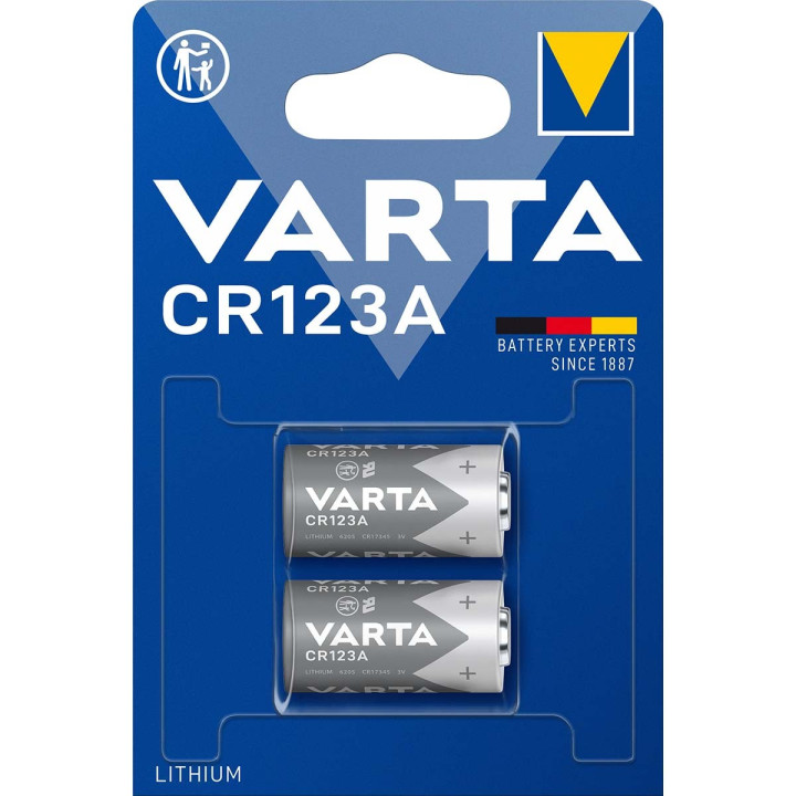 Blister de 2 piles Lithium 3V CR123  - 1