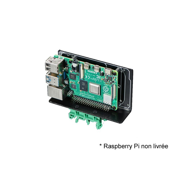 Exemple d'utilisation du support de montage Rail DIN avec une Raspberry Pi