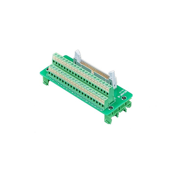 Connecteur IDC 2x20 vers borniers à vis pour montage Rail DIN