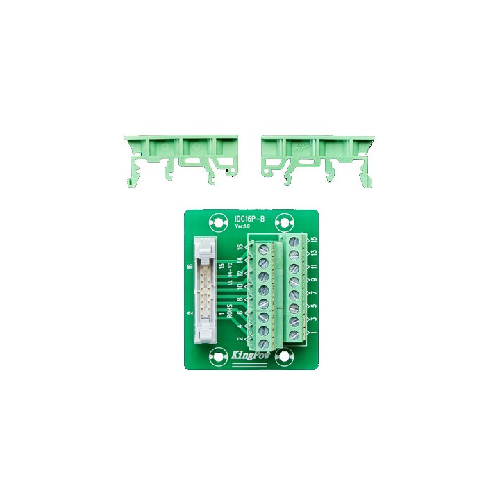 Connecteur IDC 2x8 vers borniers pour montage Rail DIN