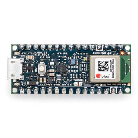 Face avant de la carte Arduino Nano 33 BLE Rev2 ABX00072