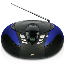 SCD-37 USB Blue Portable FM Radio CD and USB player Blue  - 1