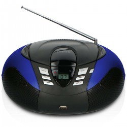 SCD-37 USB Blue Portable FM Radio CD and USB player Blue - 1