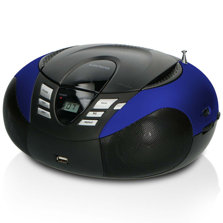 SCD-37 USB Blue Portable FM Radio CD and USB player Blue  - 4