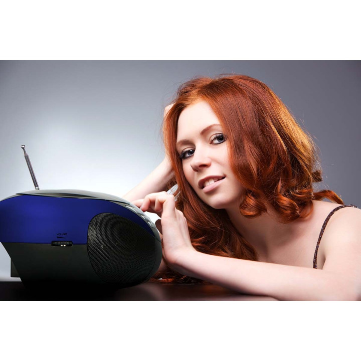 SCD-37 USB Blue Portable FM Radio CD and USB player Blue  - 10