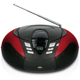 SCD-37 USB Rouge Radio FM Portable CD et Lecteur USB Rouge  - 1