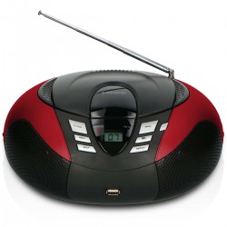SCD-37 USB Rouge Radio FM Portable CD et Lecteur USB Rouge - 1