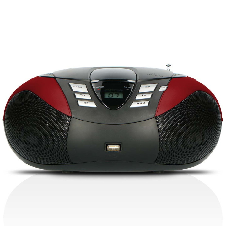 SCD-37 USB Rouge Radio FM Portable CD et Lecteur USB Rouge  - 3