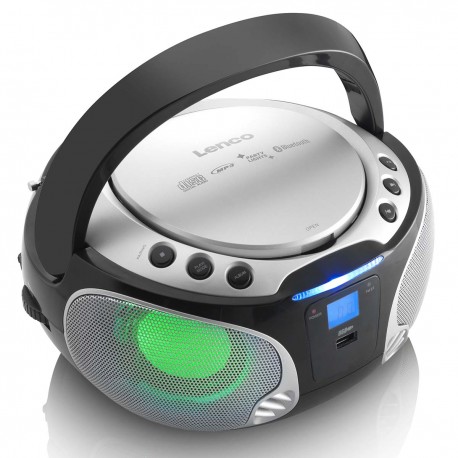 SCD-550SI Portable FM Radio CD/MP3/USB/Bluetooth® lecteur avec éclairage LED Argent - 3 SCD-550SI Portable FM Radio CD/MP3/USB/Bluetooth® lecteur avec éclairage LED Argent - 3
