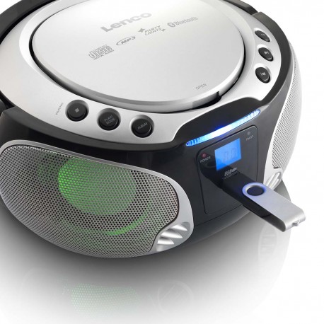 SCD-550SI Portable FM Radio CD/MP3/USB/Bluetooth® lecteur avec éclairage LED Argent - 5 SCD-550SI Portable FM Radio CD/MP3/USB/Bluetooth® lecteur avec éclairage LED Argent - 5