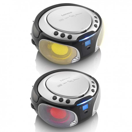 SCD-550SI Portable FM Radio CD/MP3/USB/Bluetooth® lecteur avec éclairage LED Argent - 7 SCD-550SI Portable FM Radio CD/MP3/USB/Bluetooth® lecteur avec éclairage LED Argent - 7