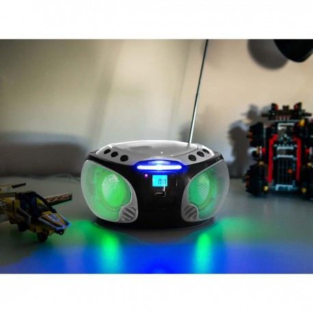 SCD-550SI Portable FM Radio CD/MP3/USB/Bluetooth® lecteur avec éclairage LED Argent - 8 SCD-550SI Portable FM Radio CD/MP3/USB/Bluetooth® lecteur avec éclairage LED Argent - 8