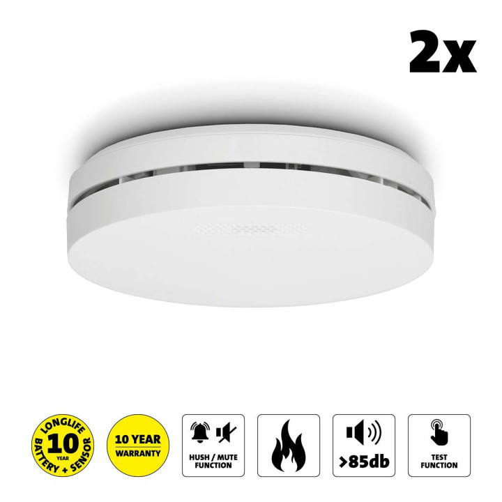 Détecteur de fumée SA300 DUO Design avec batterie de 10 ans 2 pack  - 1