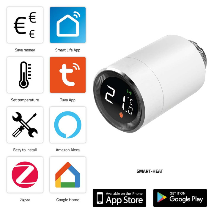 SMART-HEAT10 Robinet thermostatique thermostatique Smart Zigbee  - 1