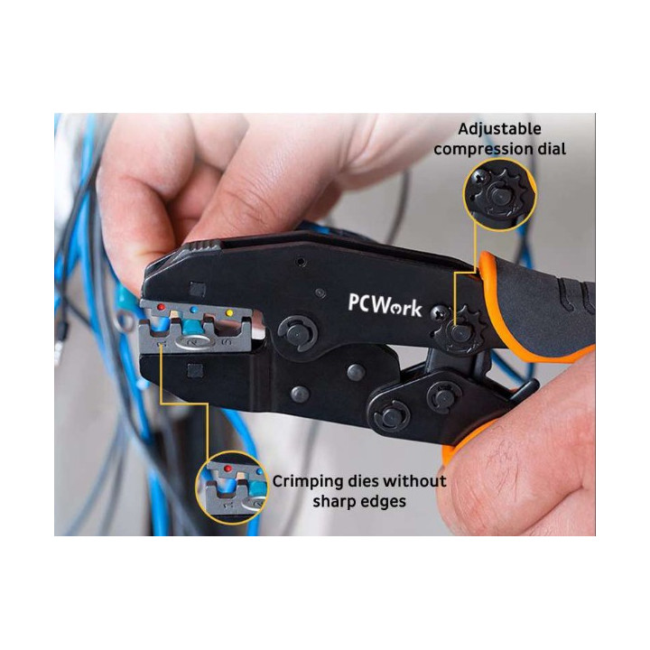 Exemple d'utilisation de la Pince à sertir pour cosses isolées PCW04B