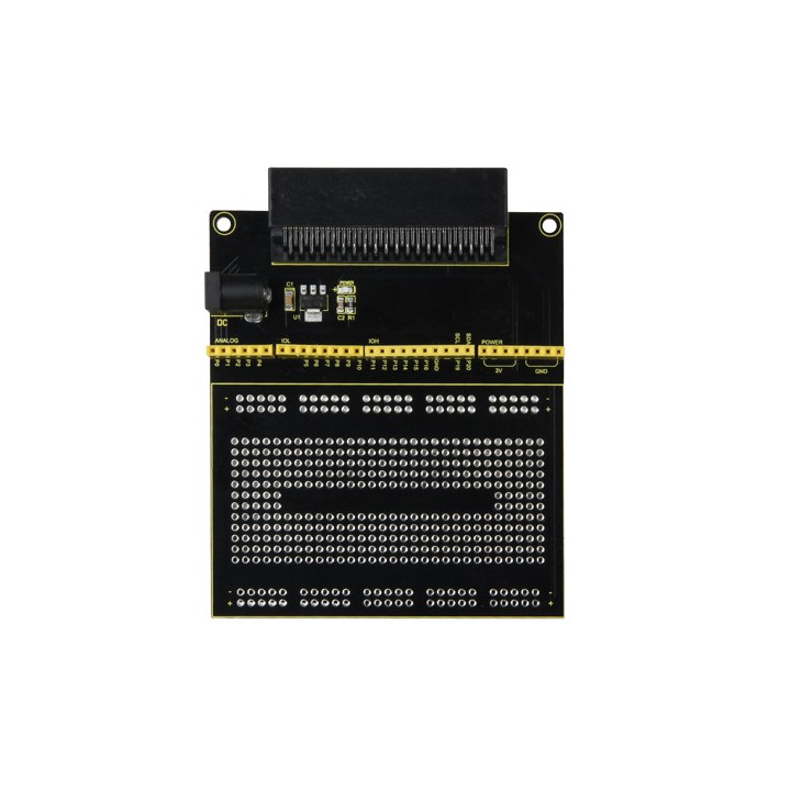 Vue de dessus de la Platine de prototypage pour micro:bit MB-CONN01