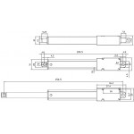Dimensions Mini actionneur linéaire ACRZilla CE12-150-50-6.4