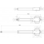 Dimensions Mini actionneur linéaire ACRZilla FE12-150-50-6.4 Dimensions Mini actionneur linéaire ACRZilla FE12-150-50-6.4