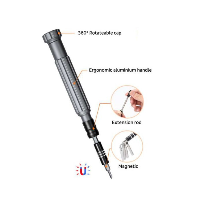 Détail du manche du coffret de tournevis de précision 130 pièces PCW08I