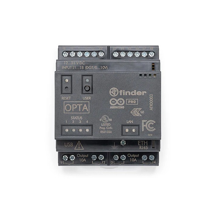 Vu de dessus de l'automate programmable Arduino® Opta Lite AFX00003